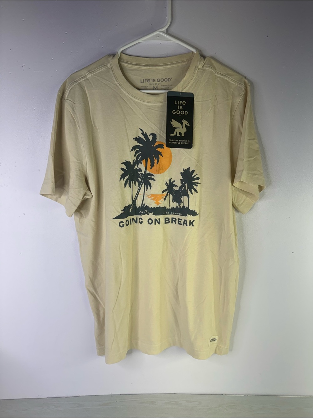 Life is Good Men's Going on Break Palms Short Sleeve Crusher Tee size medium